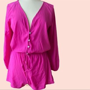 Fuchsia/purple Long Sleeve  Romper
